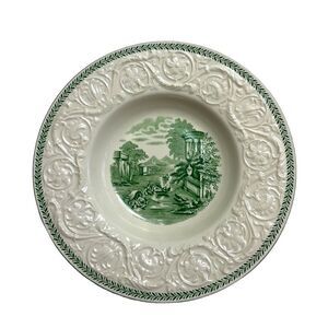 Wedgwood Patrician Torbay Green Rim Soup Bowl 8 1/2"